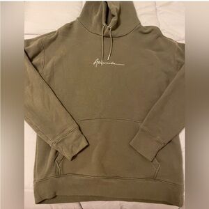 Abercrombie scripted green hoodie with relaxed fit, Size M